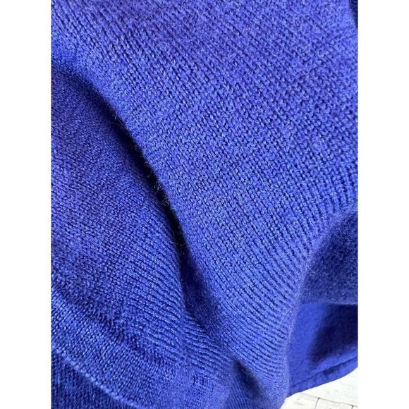 MAX STUDIO 100% extrafine merino wool royal blue sweater pullover size M - Picture 3 of 6